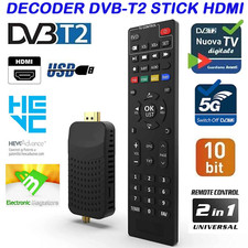 Decoder Digitale Terrestre Dvb-T2 HD HDMI Hevc H265 10 bit Mini Stick Ricevitore
