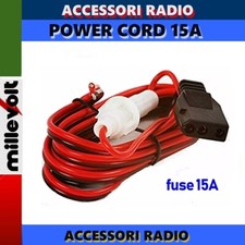 CAVO DI ALIMENTAZIONE CB CON FUSIBILE 15A, POWERCORD CRT SS 6900 7900 ALAN48