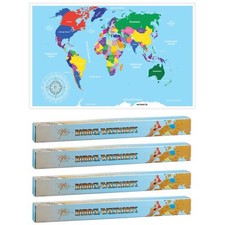 4x Rubbel Mappamondo 52x88cm