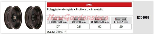 Puleggia tendicinghia mtd - tendicinghia,