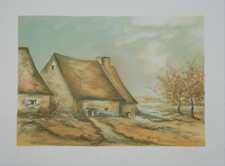 MADUZAC: La Capanna Al Bordo Del Fiume - Litografia Originale Firmata