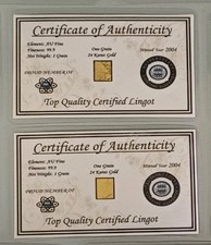 2 X Lingotto in oro 24k 999