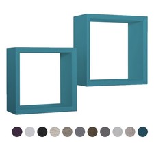 MENSOLE A CUBO DA PARETE SET DI 2 PZ COMPONIBILE IN VARI COLORI MOD. GINEVRA