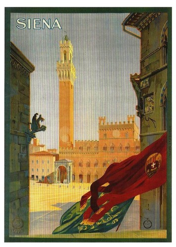 Cartolina siena 1925 poster - cartolina, "siena"