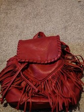 Zaino in pelle con frange