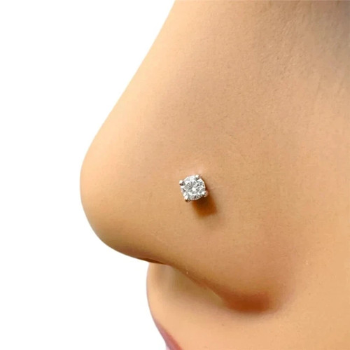 Piercing naso perno moissanite