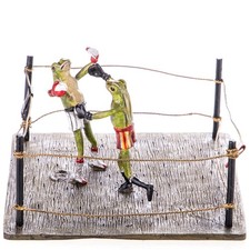 Scultura in bronzo di una rane