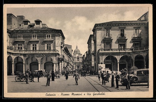 Cartolina catania piazza - cartolina, catania,