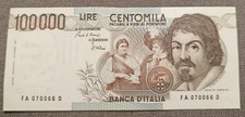 100000 LIRE CARAVAGGIO 1°