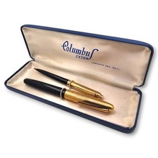 SET PENNA STILOGRAFICA COLUMBUS con PORTAMINE ORO 18K IN SCATOLA