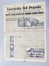 GAZZETTA DEL POPOLO 5 MAGGIO 1949 TRAGEDIA GRANDE TORINO DISASTRO AEREO SUPERGA