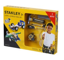 Giochi in legno (macchinina e aeroplanino) + kit di costruzione Stanley Jr.