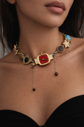Collana girocollo orologio