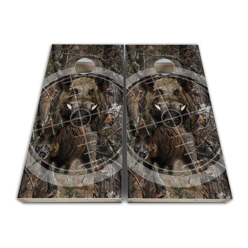Wild hog cornhole board - cornhole, wrap