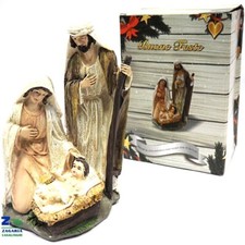 SET NATIVITA' ANTICATA CM 20 H IN RESINA SU BASE EFFETTO ROCCIA COD. 14997