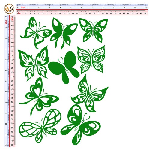 Farfalle adesivi pvc verdi