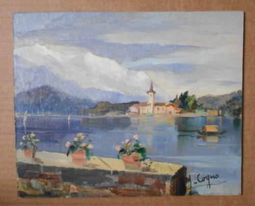 Quadro dipinto olio veduta - quadro,