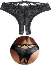 Slip Donna Con Buco Taglie Forti Perizoma Aperto Mutande Brasiliana Pizzo Tanga 