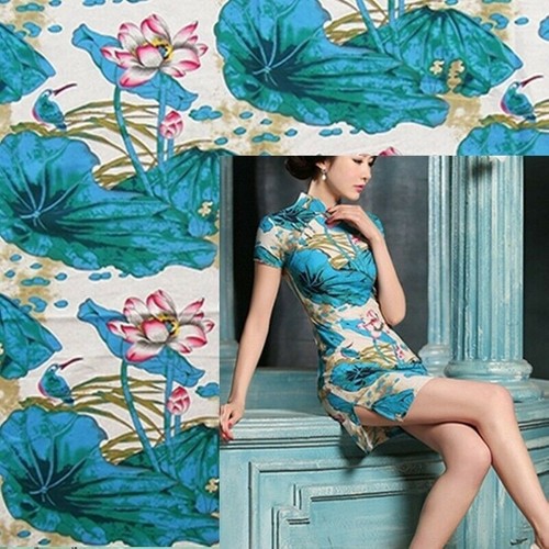 Cotone lino tessuto lotus - tessuto,