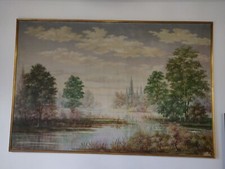 Grande Dipinto Olio Su Tela