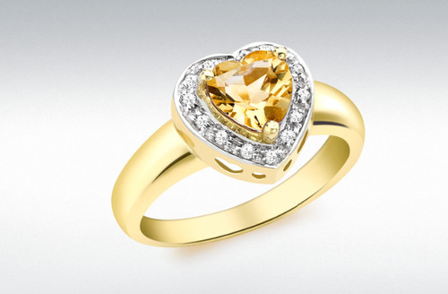 9ct citrino giallo oro - citrino,