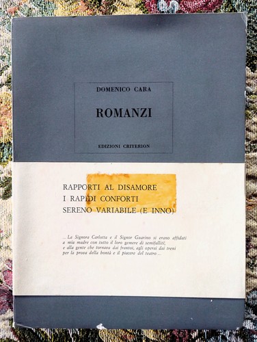 Domenico cara romanzi - cara, (1965)