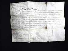 LUIGI XV - pergamena firmata a mano - brevetto cornetta - marchese DE BRETEUIL