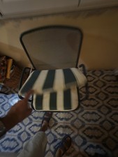 SEDIA POLTRONA CON CUSCINO IN FERRO BATTUTO ARREDO GIARDINO ESTERNO 