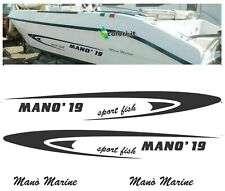 2 adesivi in vinile per imbarcazione nautica barca MANO 19  DX + SX