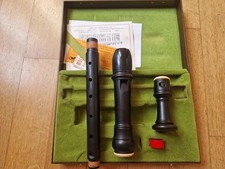 FLAUTO DOLCE CONTRALTO MOECK IN EBANO CON ANELLI DECORATIVI IN AVORIO (BAROCCO)