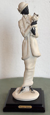 GIUSEPPE ARMANI FLORENCE 1987- SCULTURE D'ARTE-DONNA CON CANE-LADY HOLDING DOG