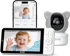 GHB Baby Monitor Video e Audio 5", Telecamera 2K,