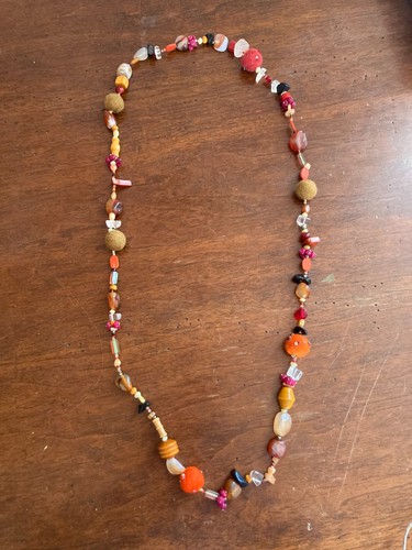 Collana pietre stoffa - di,