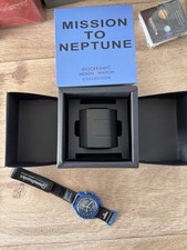OMEGA X Swatch Mission to Neptune 42mm Cassa Blu in Bioceramica, Cinturino Nero