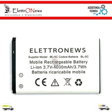 Batteria per cellulare Brondi Magnum 4 BL-5C, 3,7V, 1000mAh, Li-ion, Nuova BL5C