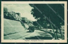 Cagliari città tram cartolina - cagliari,