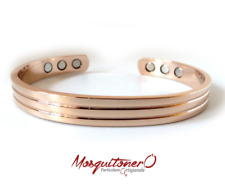 Bracciale rigido donna rame magnetico oro rosa terapia dolore artrite salute