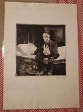 Litografia Ritratto Uomo Carlos Alonso 1972 50x70