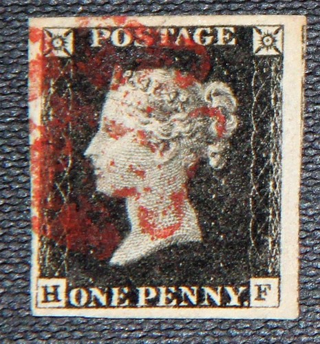 1840 penny nero - 1d,