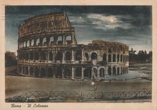 2 CARTOLINE di ROMA - COLOSSEO - TEVERE E CASTEL' S. ANGELO - VIAGGIATE 1943 