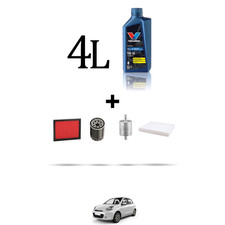 HOFFCAR Kit tagliando 4 FILTRI e 4L OLIO per Nissan Micra IV (k13) 1.2 12V 59KW 