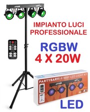 SET COMPLETO EFFETTO LUCE DJ DISCOTECA RGBW LUCI PSICHEDELICHE stativo + 4 effet