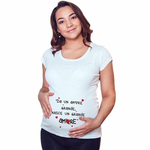 Maglia premaman grafica neutra