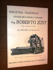 Pubblicità d'epoca per Collezionisti del 1918 Piallatrice - Officine Zust Milano