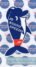 ADESIVO STICKER VINTAGE AUTOCOLLANT AUFKLEBER NUOTO SPEEDO IO NUOTO SPEEDO