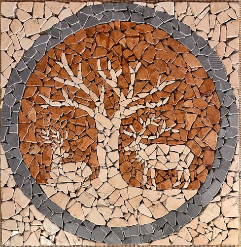 Rosone cervi mosaico di - rosone,
