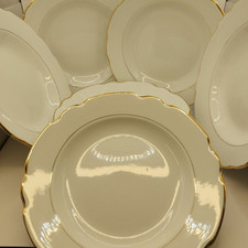 RICHARD GINORI 8 PIATTI FONDI BORDO FILO ORO PORCELLANA VINTAGE OTTIMI NUMERATI