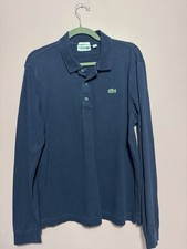 Polo Lacoste bleu manches