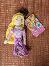 Disney Princess RAPUNZEL Peluche Bambola Zaino Borsa Clip Portamonete con Cerniera Nuovo con etichette 7”