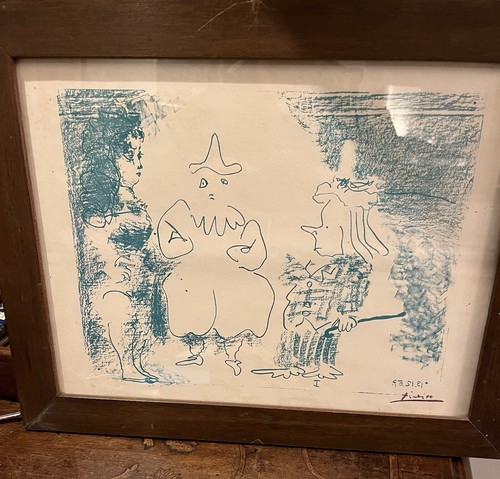 Picasso litografia personaggi - litografia,